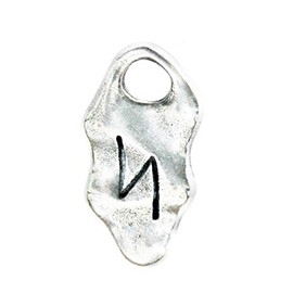 Viking Rune Charms Sigil - for Health and Vitality - Sculpted Pendant on Cord Necklace in Lead-Free Pewter