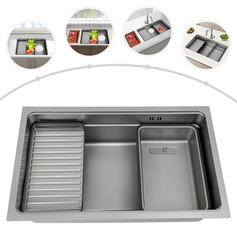 JAYGOVAN Kitchen Sink, 304 Stainless Steel Drop-In/Undermount Sinks, Top Mount