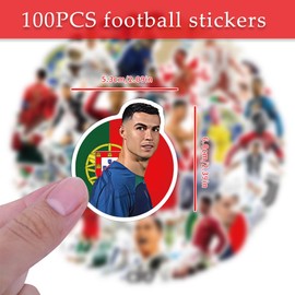 100PCS Football Team Logos with Football Star Stickers,Mixed Ball Stickers Teens Adults Boys Girls Gift,Stickers Pack for Laptop,Skateboard,Luggage,Bike, Cup,Sports Vinyl Waterproof Sticker Decals