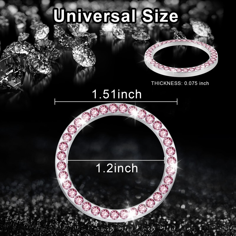 LivTee 2 PCS Crystal Rhinestone Car Engine Start Stop Decoration,