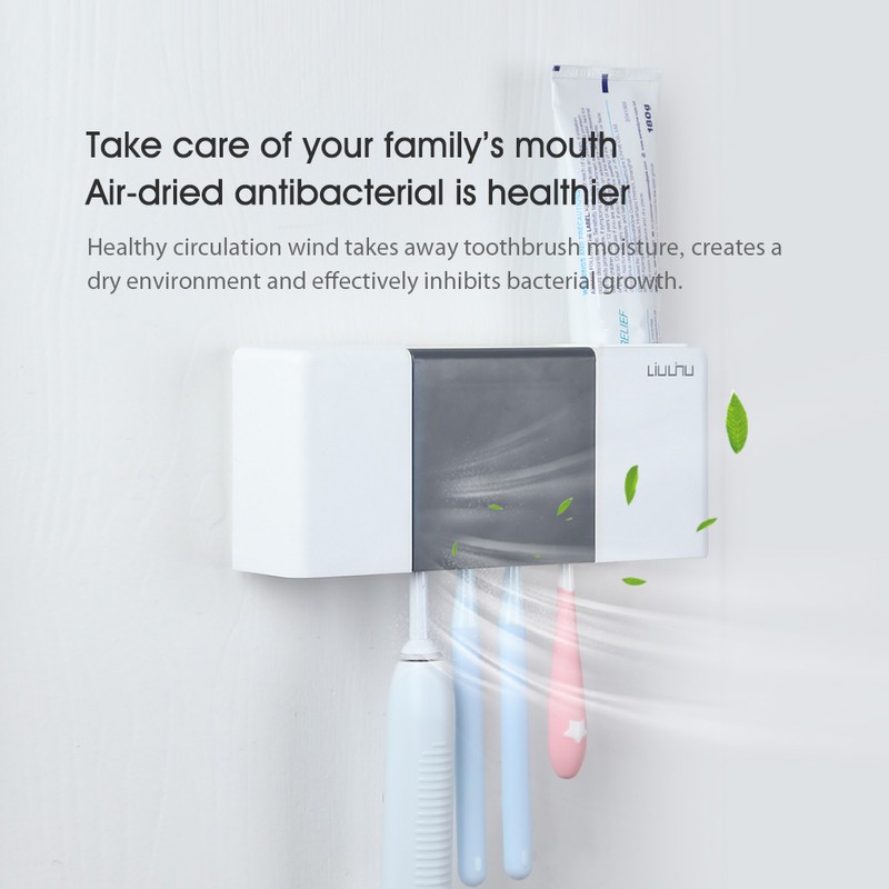 Liushu Toothbrush Sterilizer Box 4000mAh Rechargeable UV Disinfection Toothpaste Dispenser