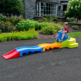 Simplay3 Deluxe Expandable Roller Coaster with Tracks, Downhill Race Track for Growing Kids, Indoor Outdoor Toddler Ride On Toy, Ages 2-5 Years