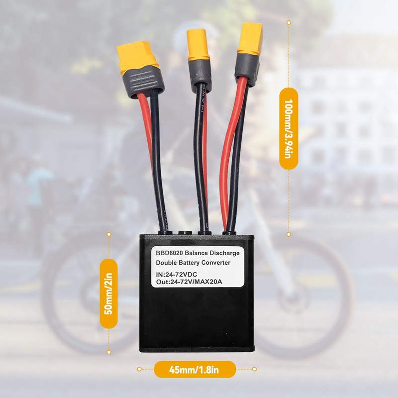 Dual Battery Connector, 20V-72V DC E-Bike Dual Battery Discharge Converter