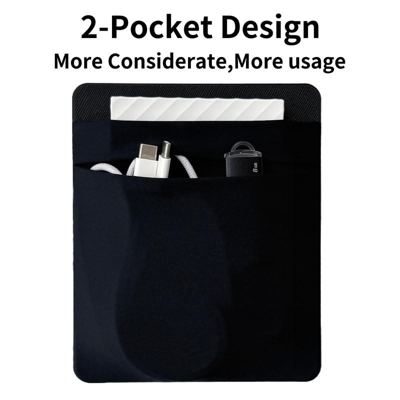 2-Pocket SSD Holder for Laptop,Adhesive Pouch,Portable Hard Drive Sleeve for