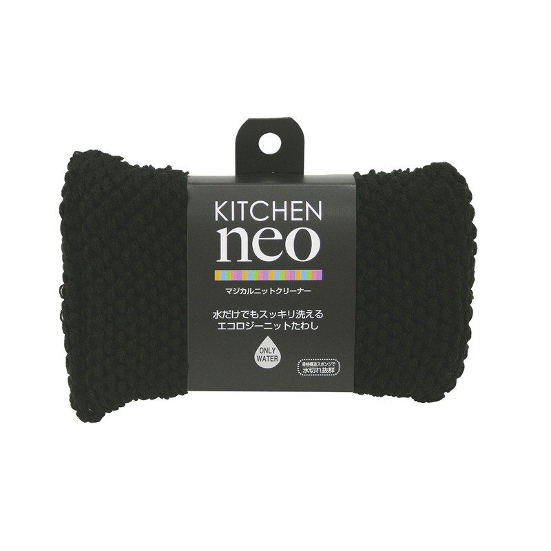 Towa Industries Kitchen Sponge, KN Magical Knit Cleaner, Black