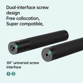 Aochuan E10 Aluminum Extension Rod 28.7” Adjustable Selfie Stick Compatible with 3-Axis Gimbal, Action Camera, Camera w/ 1/4" Thread Extendable Pole for Videography