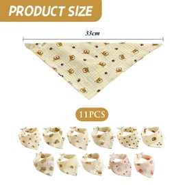 11 Pieces Baby Saliva Towels, Cute Cartoon Baby Bibs, Baby Supplies, Soft and Comfortable Saliva Towels.