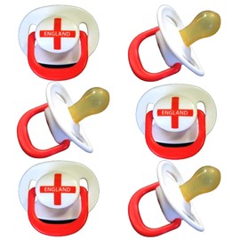 6 x Tommee Tippee Cherry Latex Baby Soother for Newborn Babies | Natural Breast Like Feel | England Theme | 0-6 Months