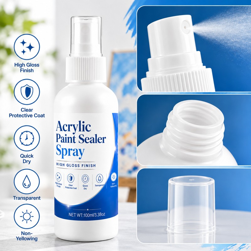 Acrylic Paint Sealer Spray for Artwork Protection – Clear High-Gloss