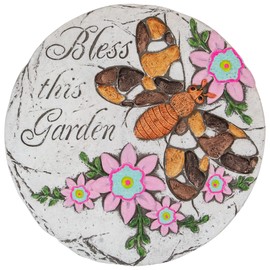 Northlight DW91907 Bless Outdoor Floral Garden Stone, 10", Brown