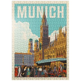 MyPuzzle Germany: Munich, Vintage Poster - Premium 500 Piece Jigsaw Puzzle for Adults