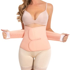 Trendyline Postpartum Essentials: Postpartum Belly Band - C Section Postpartum Belly Wrap - Recovery Belly Support Abdominal Binder Post Surgery Girdle Pink