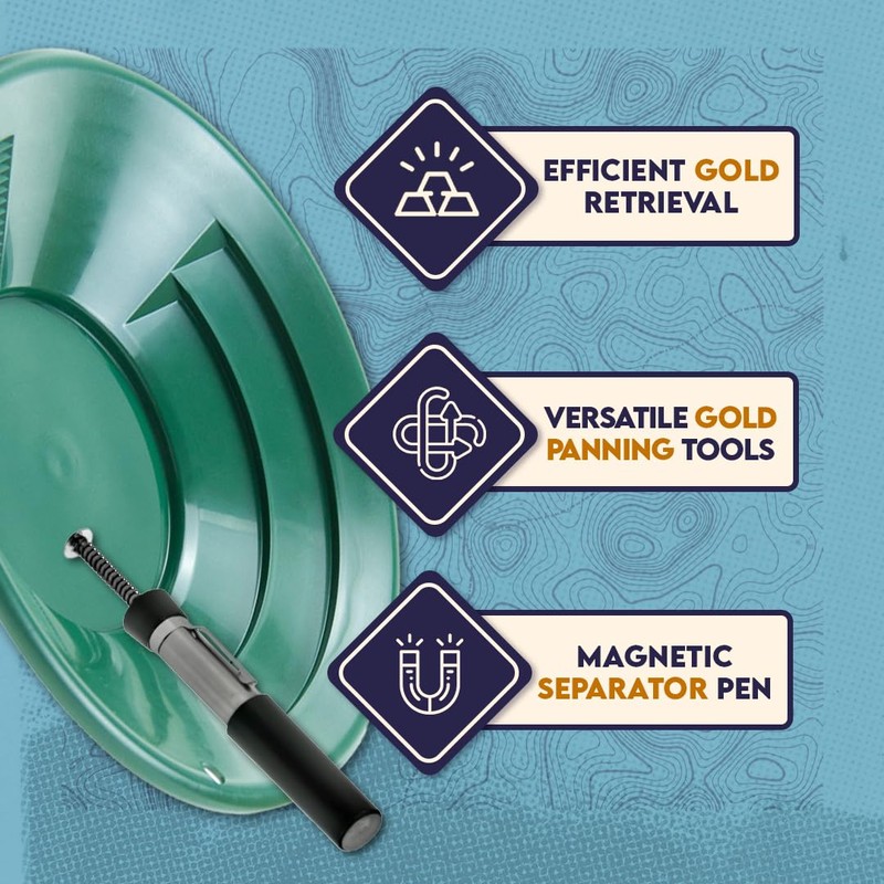 SE 11-Piece Gold Panning Kit - Complete Prospecting Set with