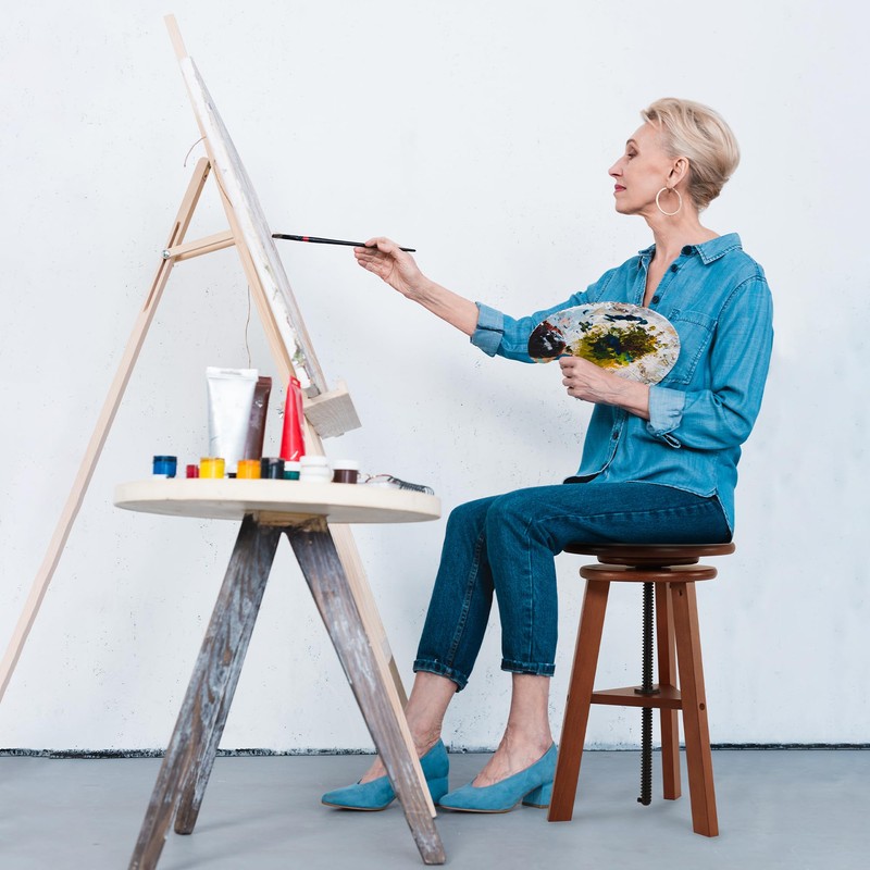 VISWIN Adjustable Drafting Stool for Artists & Adults, 19"-26" Height