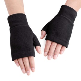RUIXIB Women Men Fleece Fingerless Gloves Winter Warm Half Finger Gloves Half Mitten