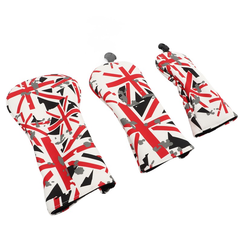 3Pcs Golf Club Head Cover Oxford Cloth British Flag Golf