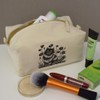 'Happy Fluffy Cat in Garden ' Canvas Wash Bag/Makeup Case