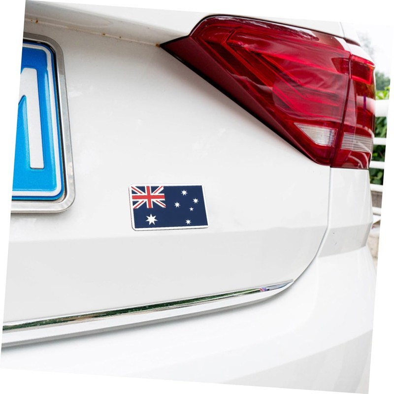 SUPVOX Australia Car Emblem Sticker - Rectangular Aluminum National Flag