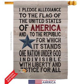 Pledge of Allegiance House Flag Eagle Set Americana Star and Stripes Patriotism Independence Memorial United State American Small Decorative Gift Yard Banner Double-Sided Made In USA 28 X 40