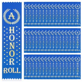 100 Pcs an Honor Roll Award Ribbons Blue Honorable Ribbon Bookmark Medal Ribbons Prize Ribbon Bulk Student Awards and Incentives for Kids School Office Competition Sports Event Contest Supplies