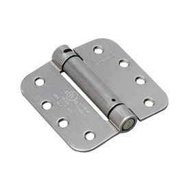 Richelieu 51822NBR Onward 4-inch (102 mm) Full Mortise Adjustable Spring Butt Hinge for Interior Entry Door, 5/8-inch Radius, Brushed Nickel Finish
