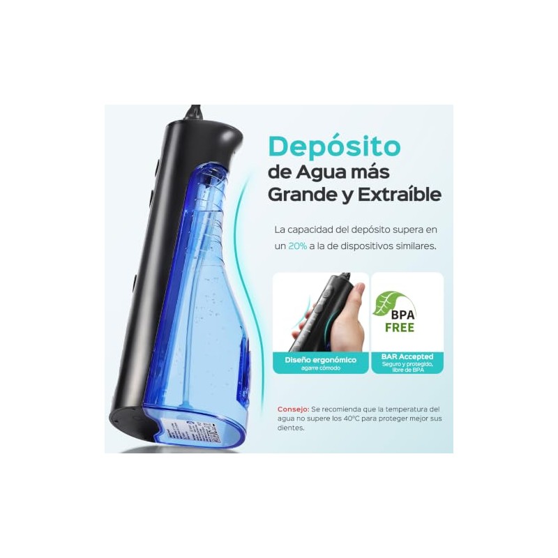 COSLUS C50 Irrigador Bucal Portátil para Dientes, 4 Modos y