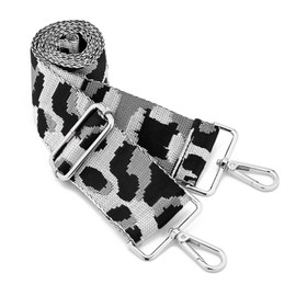 ZOOEASS Silvery Buckles Wide Shoulder Strap Adjustable Replacement Belt Guitar Style Crossbody Bag Handbag Strap Multicolor Canvas Straps((5CM) Leopard13)