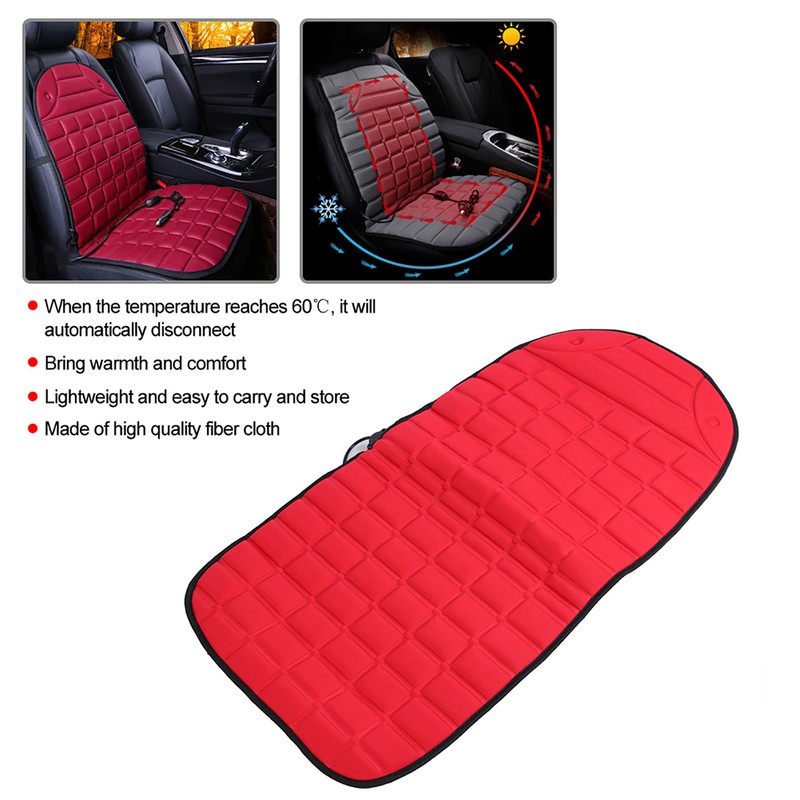 Thickening Heated Car Single Seat Cushion Chair Heating Pad 12VRed