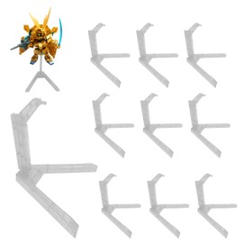S.fields.inc Plastic Model Stand, 10 Pieces, SD Gundam Size, Display Stand, Pedestal (Clear)