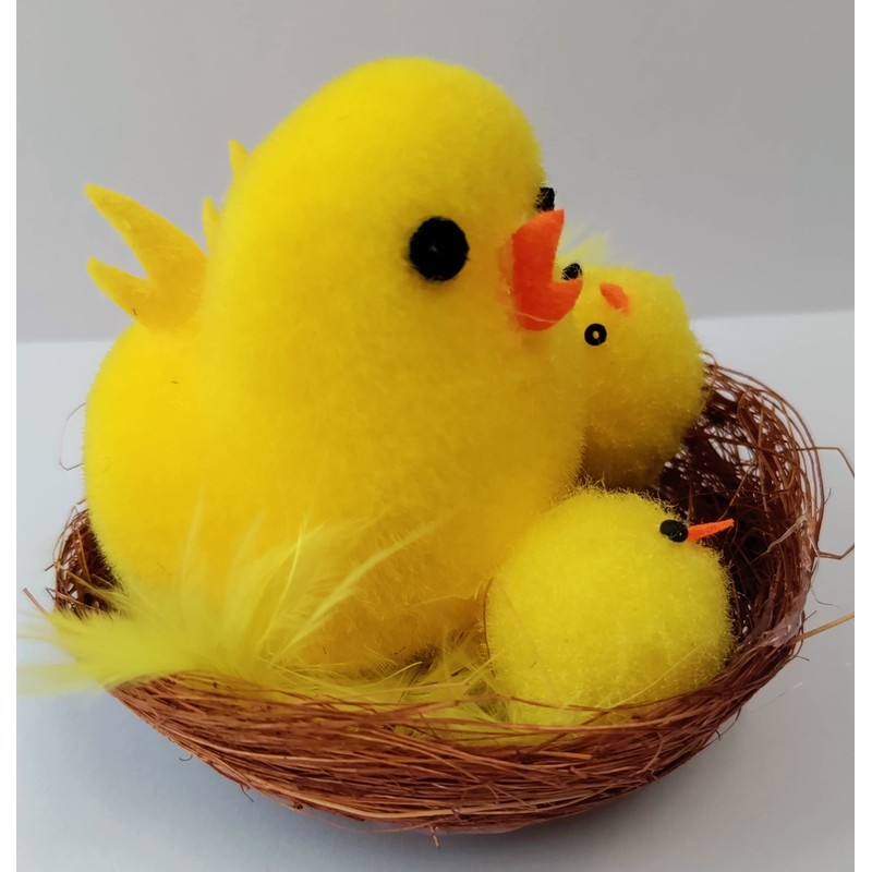 Shop4allsorts Set Of 2 Mini Easter Chicks In Nest Easter