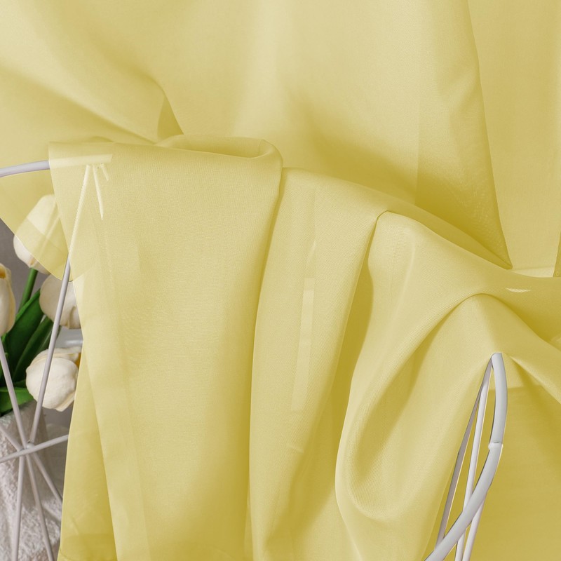 Aiyufeng Yellow Sheer Curtains 2 Panel Sets 84 Inches Long
