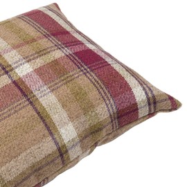 McAlister Textiles Heritage Pillow Case | 24 x 24 Inches | Mulberry Purple Tartan Plaid Check Decorative Wool Feel Throw Scatter Sofa Cushion 60x60cm
