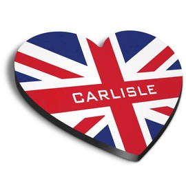 1x Heart MDF Magnet 6cm - Carlisle England Rustic UK Travel GB - Fridge Locker Office Whiteboard Toolbox #59138