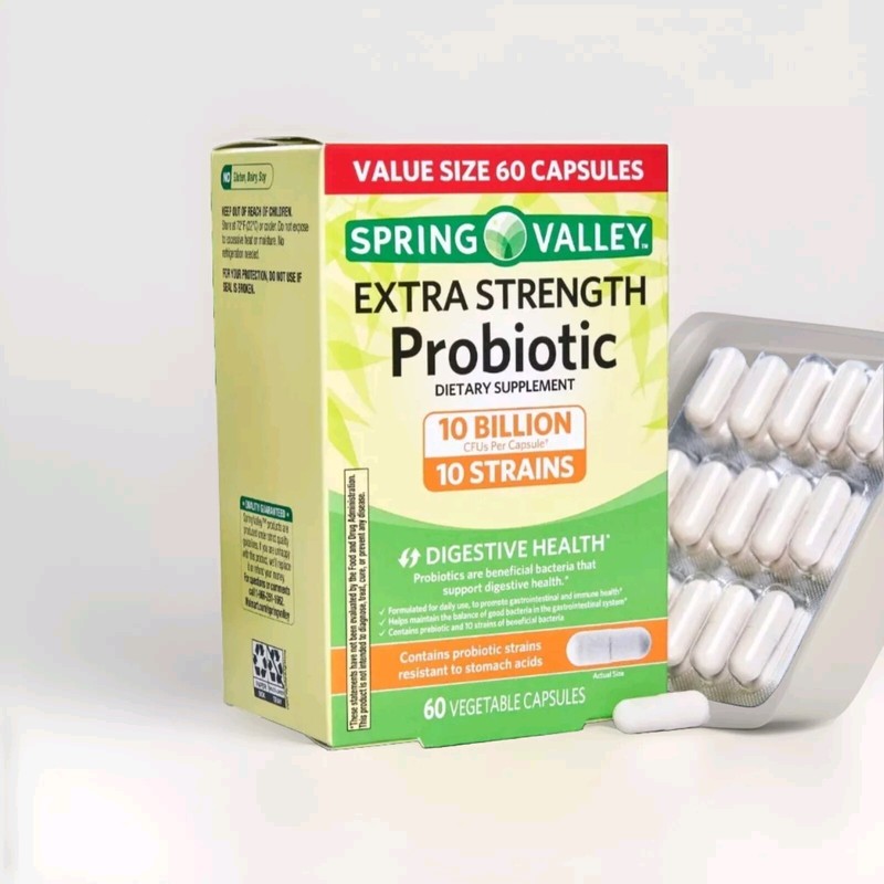 Spring Valley Extra Strength Probiotic Digsetive Capsules, 10 Billion CFU,