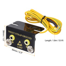 sourcing map ESD Anti Static Grounding Socket L Shaped ESD Ground Socket Connector for Wrist Strap Grounding