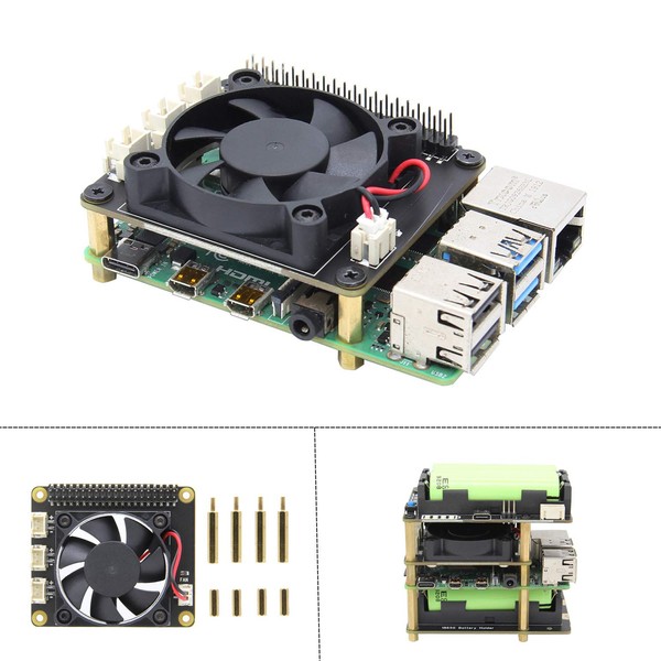 Geekworm Cooling Fan Expansion Board (X728-A1) for X728 & Raspberry