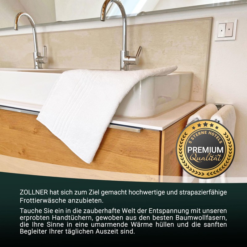ZOLLNER Set of 4 Hand Towels in 50 x 100