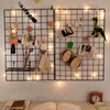 GBYAN 2 Pack Wire Wall Grid Panels with Lights and