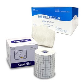 대한 접은거즈 4X4inchX8P+슈퍼픽스 반창고10cm Korean Folded Gauze 4X4inchX8P + Superfix Band-Aid 10cm