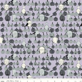 Spooky Hollow Graveyard Cotton Fabric Riley Blake by The Yard