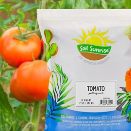 All Natural Tomato Potting Mix for Container-Grown Plants (8 Quarts), Perfect Backfill for Outdoor Tomato Plant Holes, Hand Blended with Natural Ingredients Including Worm Castings