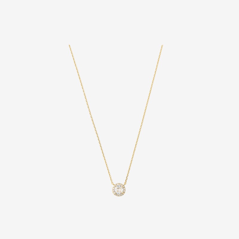 [Exclusive] Gold & Deer 14KGP Merime Pave Cubic Necklace White