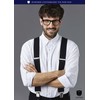 HISDERN Suspenders, X-Shaped, 2.0 inches (50 mm), Wide Men's, Large
