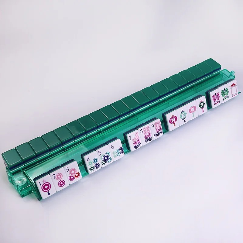 Dark Green Acrylic Mahjong Tiles American Mahjong 4-layer Engraved American