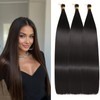 Locescsoc 28 Inch Straight Hair Extensions 150g 3 Packs Bone