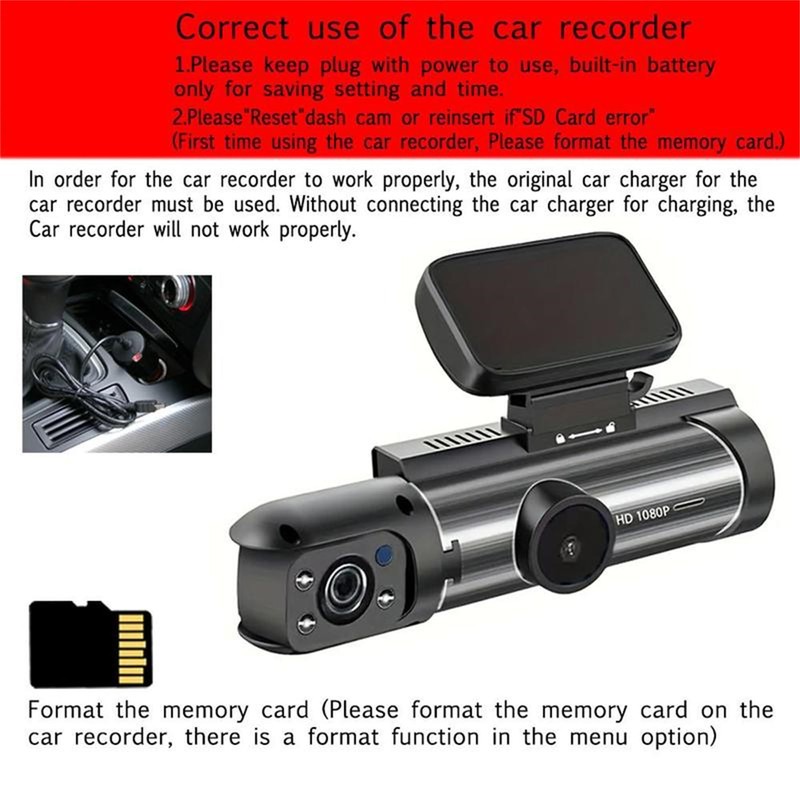 Dual Camera Dash Cam-Dash Cam Front and Rear for Cars,1080P