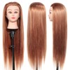Hairdressing Head, Soft Synthetic Hair Hairdressing Head 24 Inch Professional
