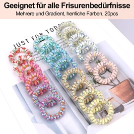 JessLab Small Spiral Hair Bobbles, Elastic Spiral Hair Bobbles for Women, Pack of 20, Durable and Waterproof Hair Accessories, Perfect for All Hair Types, Gentle Hair Elastics, Mixed Colours 4