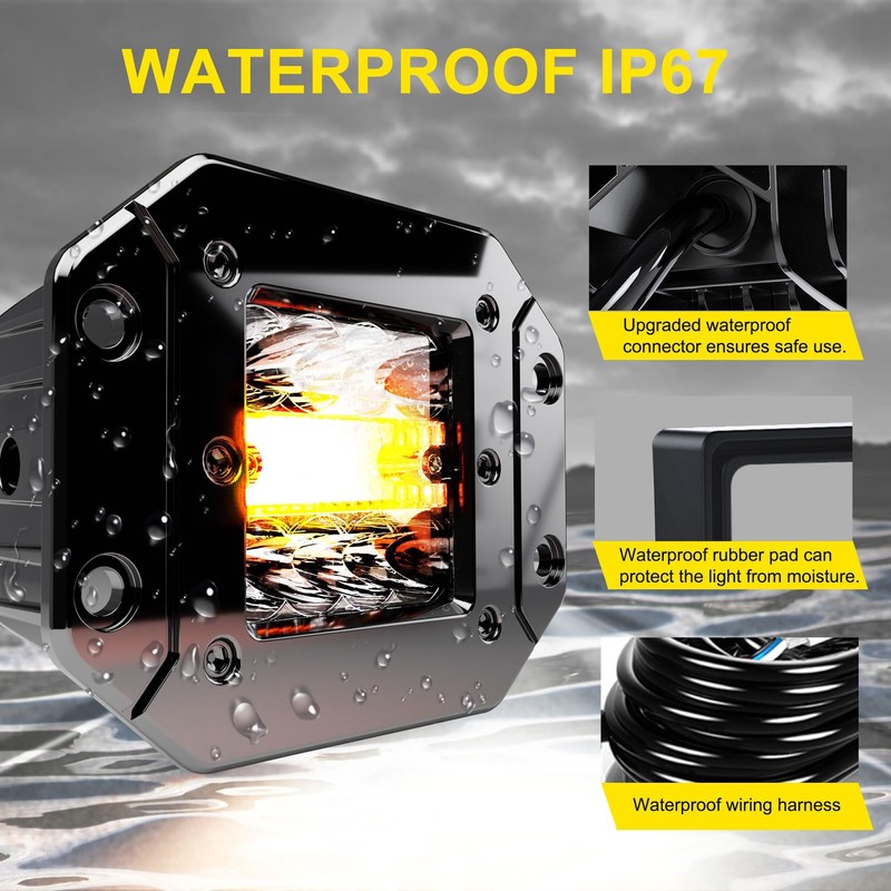 SLARY 2 Packs 5 Inch Flush Mount LED Pods 6