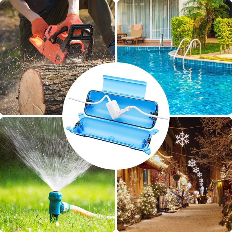 RESTMO Waterproof Outlet Box Weatherproof Extension Cord Outdoor Rainproof Cover